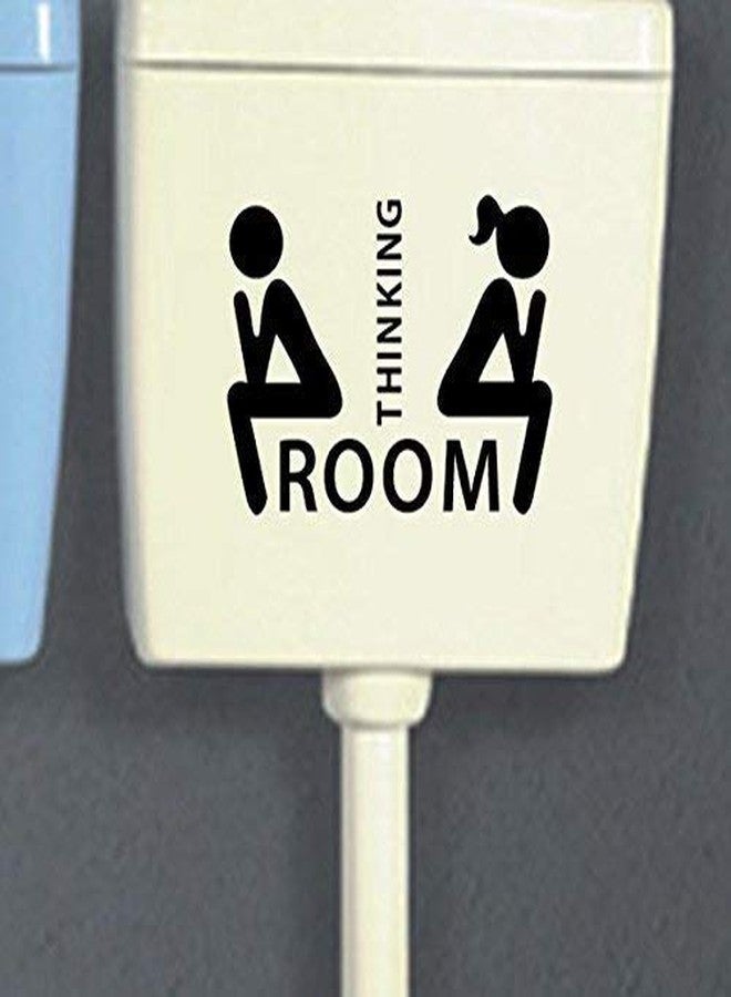 Techgifti™ Thinking Room Toilet/Bathroom Door Sign Sticker Vinyl Cartoons Wall Door Toilet Seat Sticker, Black - Image 5